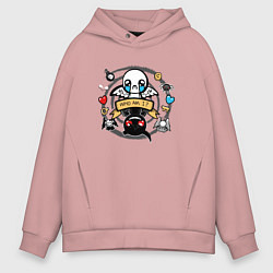 Толстовка оверсайз мужская THE BINDING OF ISAAC WHO AM I, цвет: пыльно-розовый