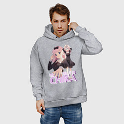 Толстовка оверсайз мужская Chika Love Detective, цвет: меланж — фото 2