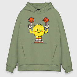 Толстовка оверсайз мужская Sun Basketball, цвет: авокадо