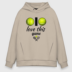 Толстовка оверсайз мужская Я люблю теннис, цвет: миндальный