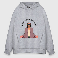 Толстовка оверсайз мужская Chill out, dude!, цвет: меланж