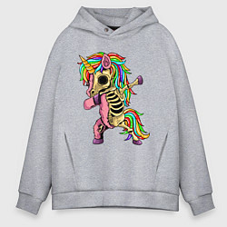 Толстовка оверсайз мужская Единорог зомби dab, цвет: меланж