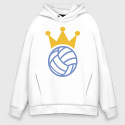 Толстовка оверсайз мужская Volleyball King, цвет: белый
