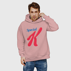 Толстовка оверсайз мужская Special k merch Essential, цвет: пыльно-розовый — фото 2