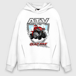 Толстовка оверсайз мужская Квадроцикл, цвет: белый