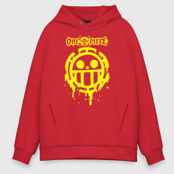 Толстовка оверсайз мужская Пираты Сердца One Piece, цвет: красный