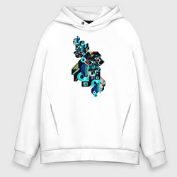 Толстовка оверсайз мужская Геометрия, цвет: белый