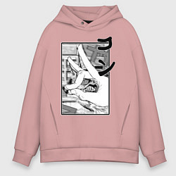 Толстовка оверсайз мужская Chainsaw man Kon, цвет: пыльно-розовый