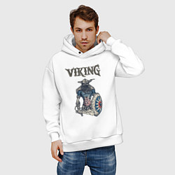 Толстовка оверсайз мужская Викинг Viking Воин Z, цвет: белый — фото 2