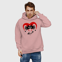 Толстовка оверсайз мужская Черная метка - Алиса, цвет: пыльно-розовый — фото 2