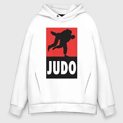Толстовка оверсайз мужская Judo, цвет: белый