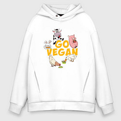 Толстовка оверсайз мужская Go Vegan, цвет: белый