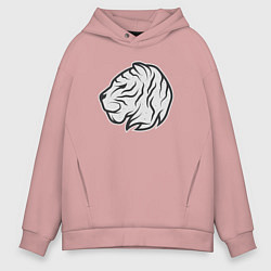 Толстовка оверсайз мужская Mystic Tiger, цвет: пыльно-розовый