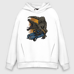 Толстовка оверсайз мужская Спинозавр, цвет: белый