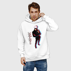 Толстовка оверсайз мужская Магическая битва Годжо Сатору, цвет: белый — фото 2