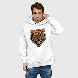 Толстовка оверсайз мужская Tiger Hunter, цвет: белый — фото 2