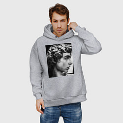 Толстовка оверсайз мужская Давид Скульптура Тимоти Шаламе, цвет: меланж — фото 2