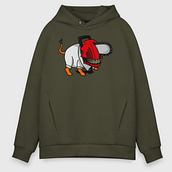 Толстовка оверсайз мужская Дэчита Человек-бензопила, цвет: хаки