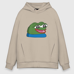 Толстовка оверсайз мужская Pepe happy Пепе хеппи, цвет: миндальный