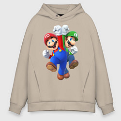 Толстовка оверсайз мужская Mario Bros, цвет: миндальный
