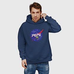 Толстовка оверсайз мужская Pepe Pepe space Nasa, цвет: тёмно-синий — фото 2