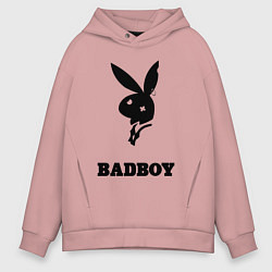 Толстовка оверсайз мужская BAD BOY PLAYBOY, цвет: пыльно-розовый