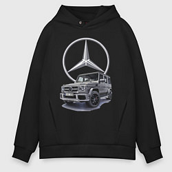 Толстовка оверсайз мужская Mercedes Gelendwagen G63 AMG G-class G400d, цвет: черный