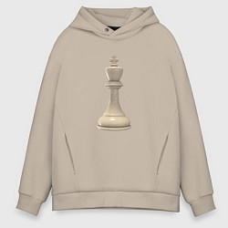 Толстовка оверсайз мужская Шахматная фигура Белый король, цвет: миндальный