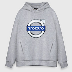Толстовка оверсайз мужская Volvo, логотип, цвет: меланж