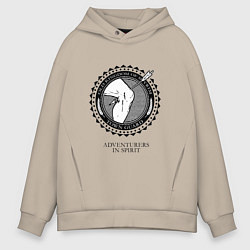 Толстовка оверсайз мужская Клуб любителей приключений, цвет: миндальный