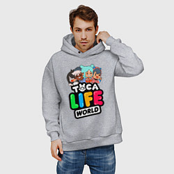 Толстовка оверсайз мужская TOCA LIFE WORLD ТОКА ЛАЙФ ВОРЛД ПЕРСОНАЖИ, цвет: меланж — фото 2