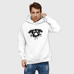 Толстовка оверсайз мужская Анархия,, цвет: белый — фото 2