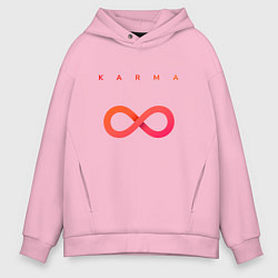 Толстовка оверсайз мужская KARMA красно-оранжевый, цвет: светло-розовый