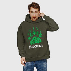 Толстовка оверсайз мужская SKODA ШКОДА ХИЩНИК, цвет: хаки — фото 2