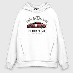Толстовка оверсайз мужская Porsche Lucky Bastardz, цвет: белый