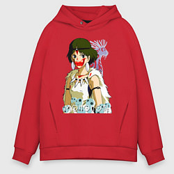 Толстовка оверсайз мужская Angry princess, цвет: красный
