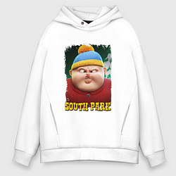 Толстовка оверсайз мужская Eric Cartman 3D South Park, цвет: белый