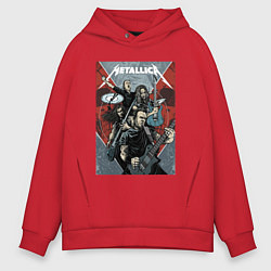Толстовка оверсайз мужская Metallica - cool dudes!, цвет: красный