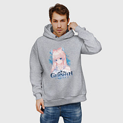 Толстовка оверсайз мужская Кокоми Kokomi Genshin Impact, цвет: меланж — фото 2