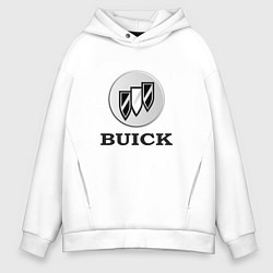 Толстовка оверсайз мужская Gray gradient Logo Buick, цвет: белый