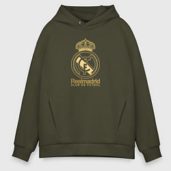 Толстовка оверсайз мужская Real Madrid gold logo, цвет: хаки