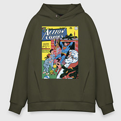 Толстовка оверсайз мужская Обложка Action Comics 117, цвет: хаки