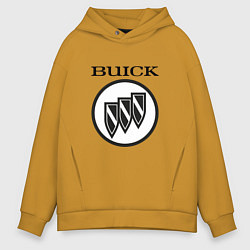 Толстовка оверсайз мужская Buick Black and White Logo, цвет: горчичный