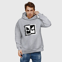 Толстовка оверсайз мужская GEOMETRY DASH BLACK WHITE, цвет: меланж — фото 2