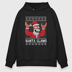 Толстовка оверсайз мужская ЗОЙДБЕРГ КЛАУС, SANTA CLAWS ФУТУРАМА, цвет: черный