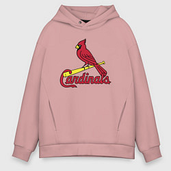 Толстовка оверсайз мужская St Louis Cardinals - baseball team, цвет: пыльно-розовый