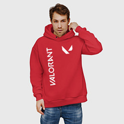 Толстовка оверсайз мужская Valorant - Logo, цвет: красный — фото 2