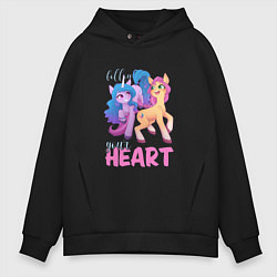 Толстовка оверсайз мужская My Little Pony Follow your heart, цвет: черный