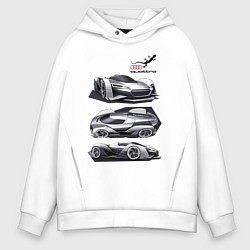 Толстовка оверсайз мужская Audi motorsport concept sketch, цвет: белый