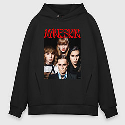 Толстовка оверсайз мужская MANESKIN POSTER СОСТАВ, цвет: черный